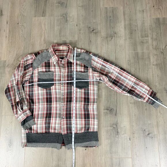 DRx Romanelli Vintage Mens Size XL Joyce Plaid and Sweater Shacket Jacket Shirt - Picture 8 of 9